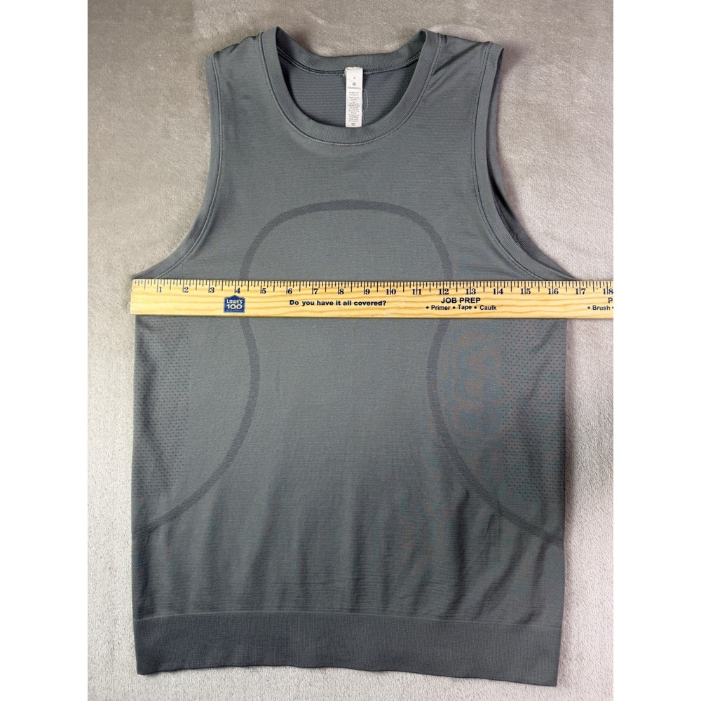 Lululemon Swiftly Breathe Muscle Tank Top Grey Size 4 Seamless Athletic Running - Picture 6 of 8